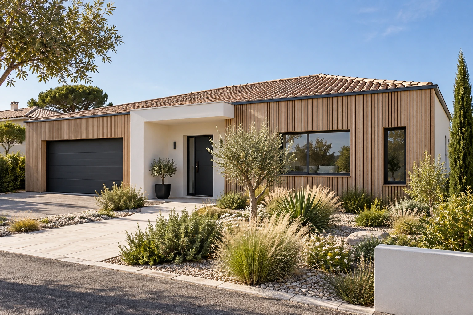 Pose de bardage bois sur une maison contemporaine