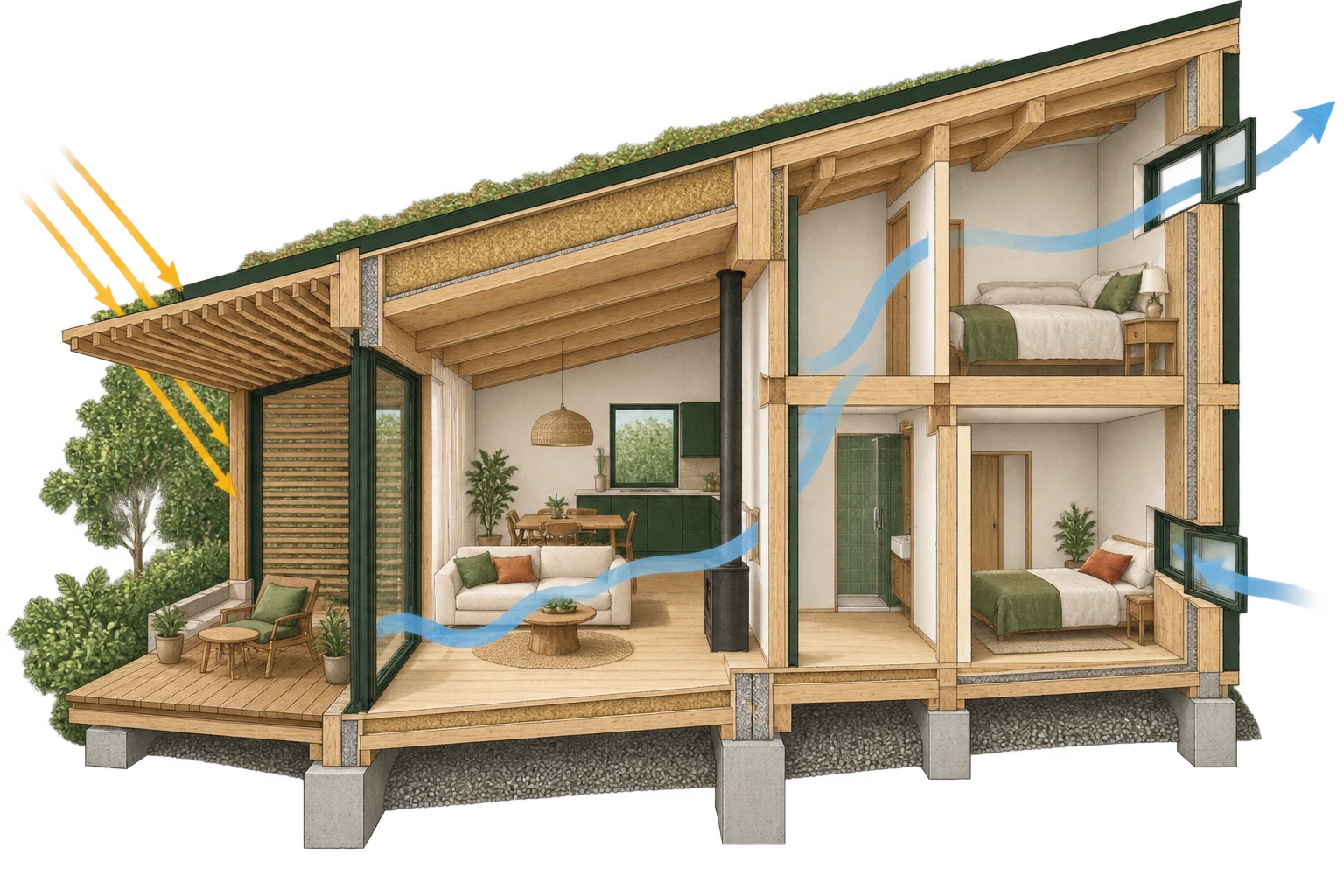 Vue architecturale en 3D : Accueillir le soleil d’hiver